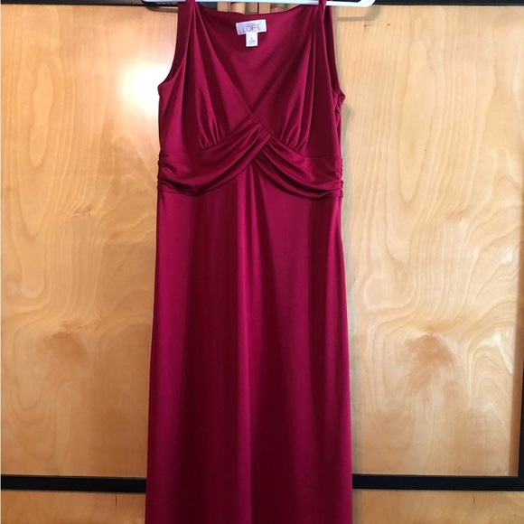 Loft Ann Taylor Sleeveless A Line Dress, in Burgundy, Size 6 - Picture 4 of 9